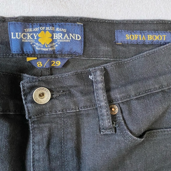 Lucky Brand Mid Rise Sofia Boot Cut (Re-Hemmed 26"Inseam) Black Denim Jeans.Sz8 - Picture 9 of 16